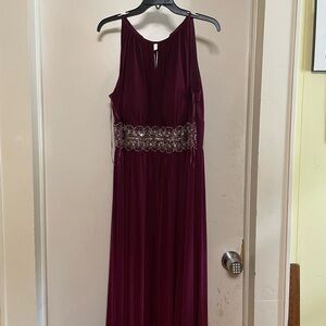 Elegant Burgundy Evening Gown